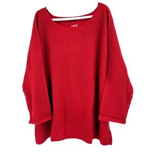 Roaman's Pullover Loose Fit Scoop Neck Sweater Women's 3X Rust Side Buttons NEW